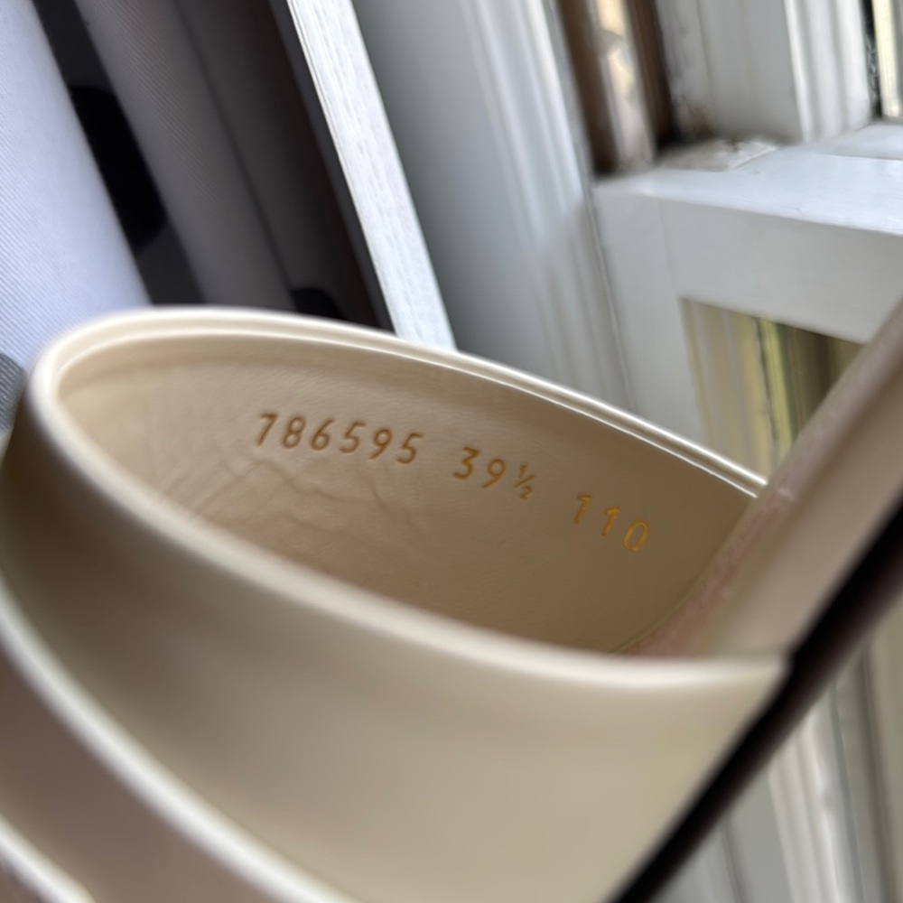 Gucci Cream Leather Chain-Trim Mules - Picture 8 of 9